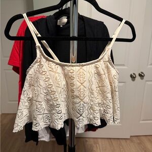 2014 Vintage Xhilaration Cream Lace Swim Top